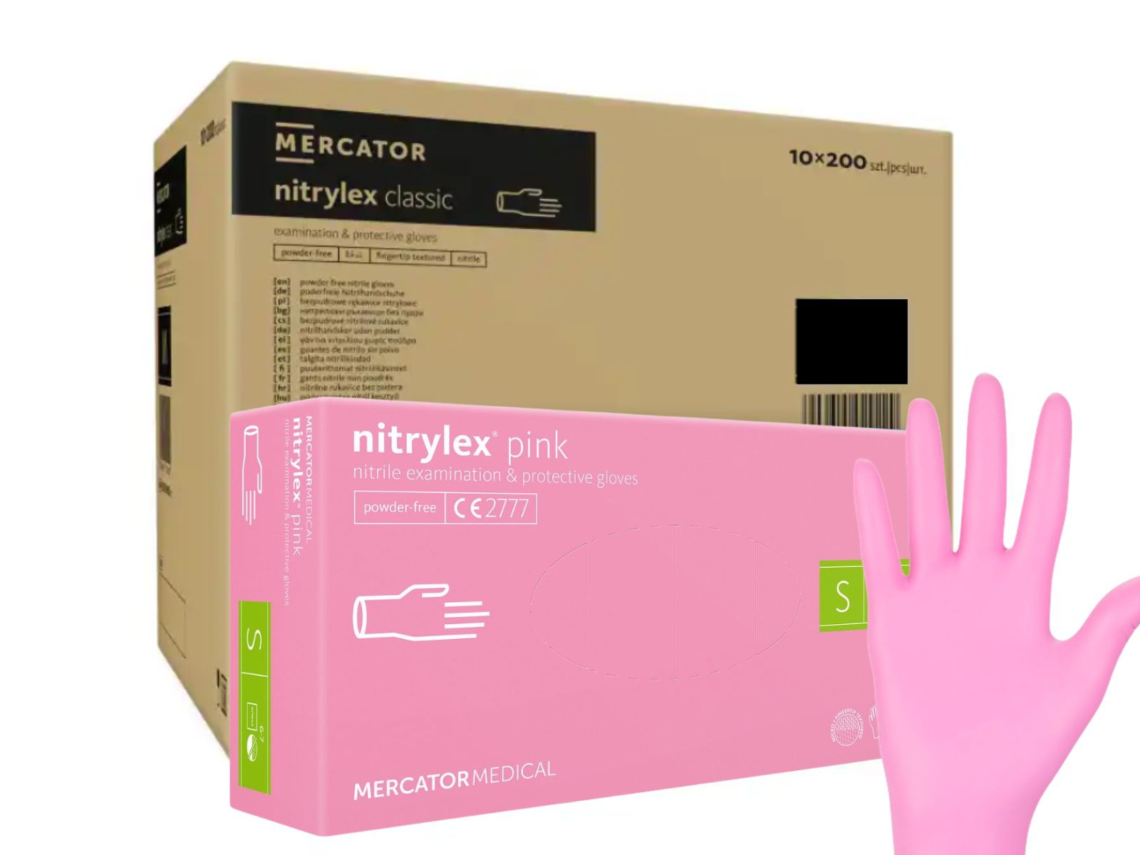 Rękawice Nitrylex Pink S Mercator KARTON